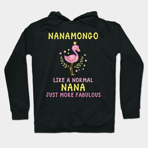 Cute gift for grandmother - Nanamongo Flamingo theme present Hoodie by Anonic